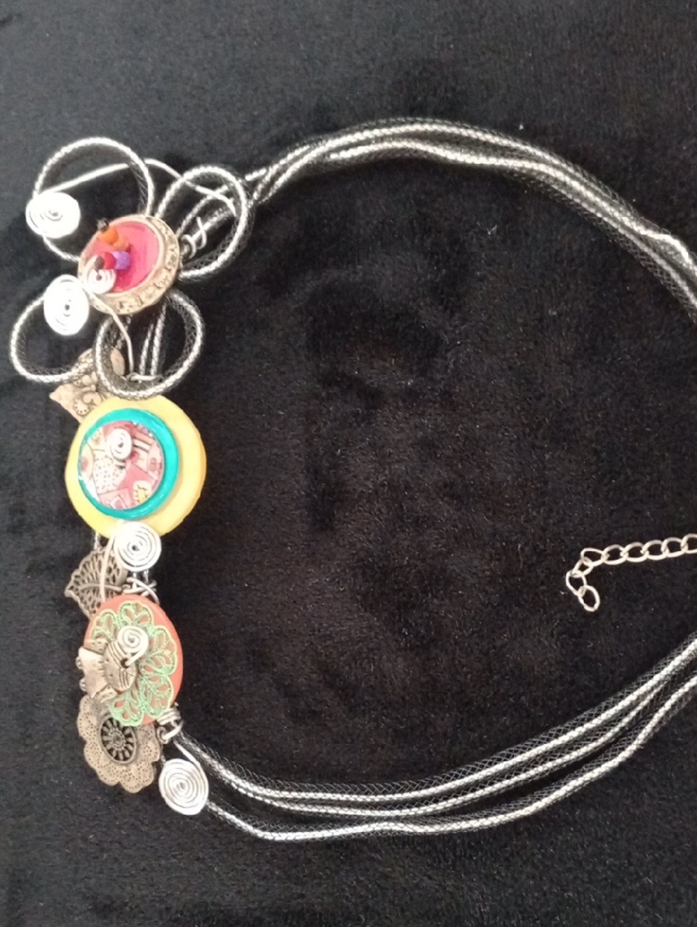 Boho Multicolor Pendant Statement Necklace - Women Jewelry